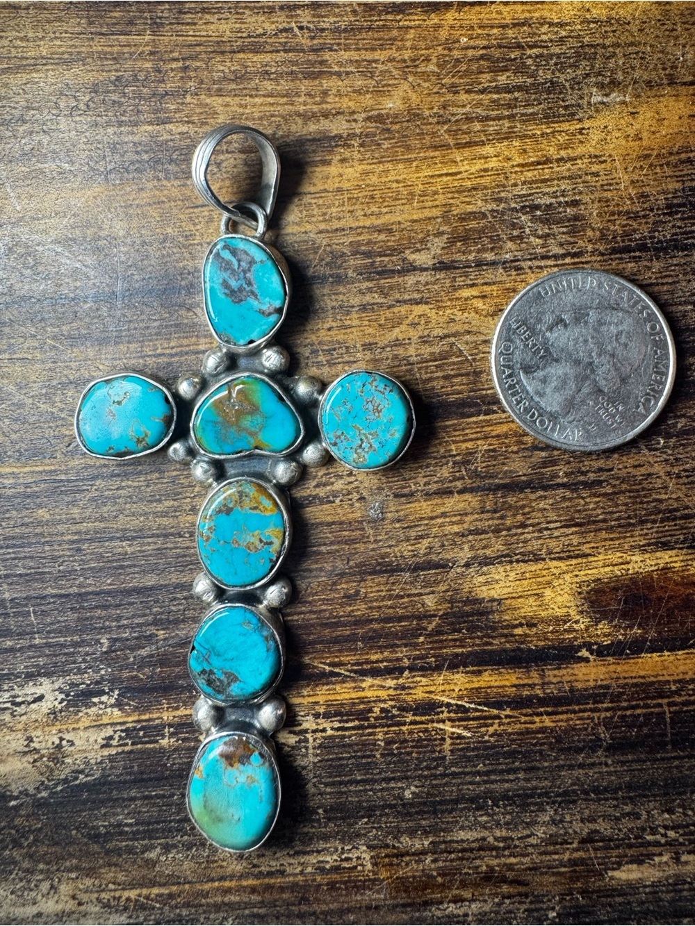 Large Turquoise Cross Pendant